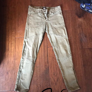 Olive colored skinny pants